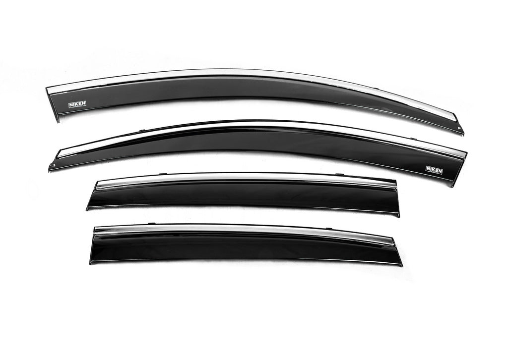 Window deflectors with chrome trim (4 pcs, Niken) for Honda CRV 2012-2016 - image 3