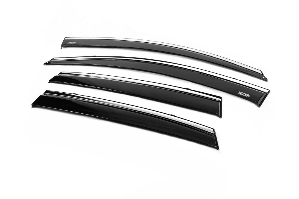 Window deflectors with chrome trim (4 pcs, Niken) for Honda CRV 2012-2016 - image 4