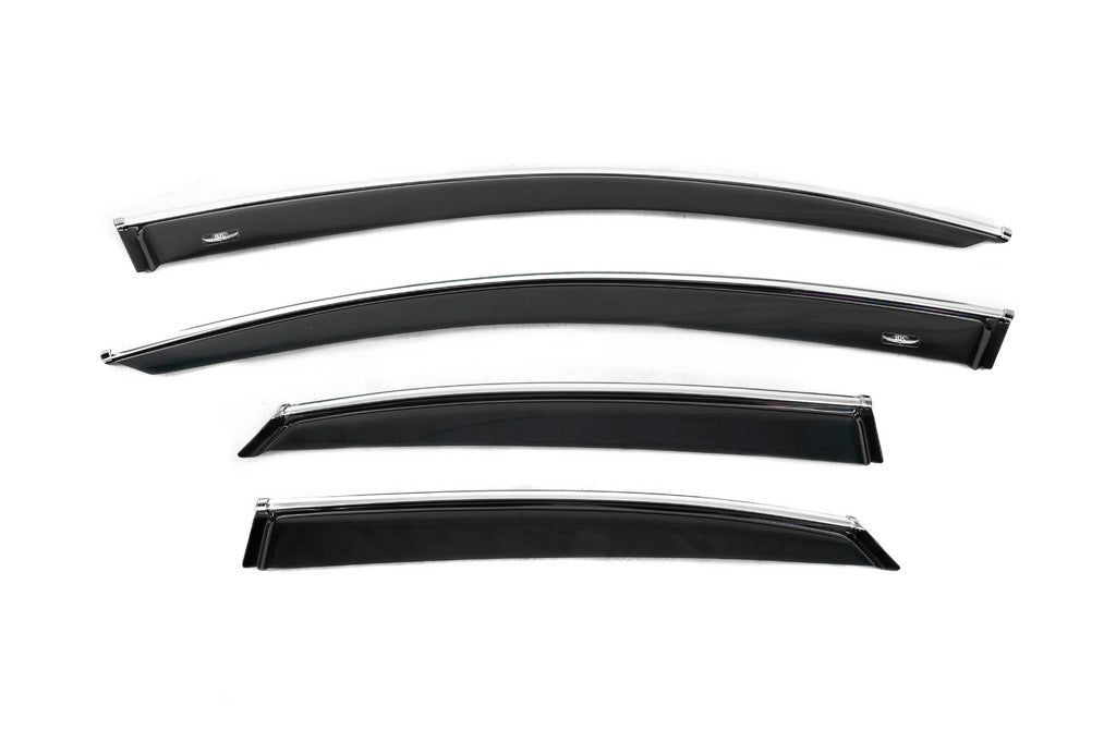 Window deflectors with chrome trim (4 pcs, HIC) for Lexus NX 2014-2021 - image 1