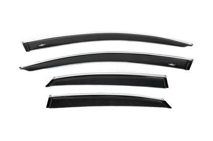 Window deflectors with chrome trim (4 pcs, HIC) for Lexus NX 2014-2021 - image 1