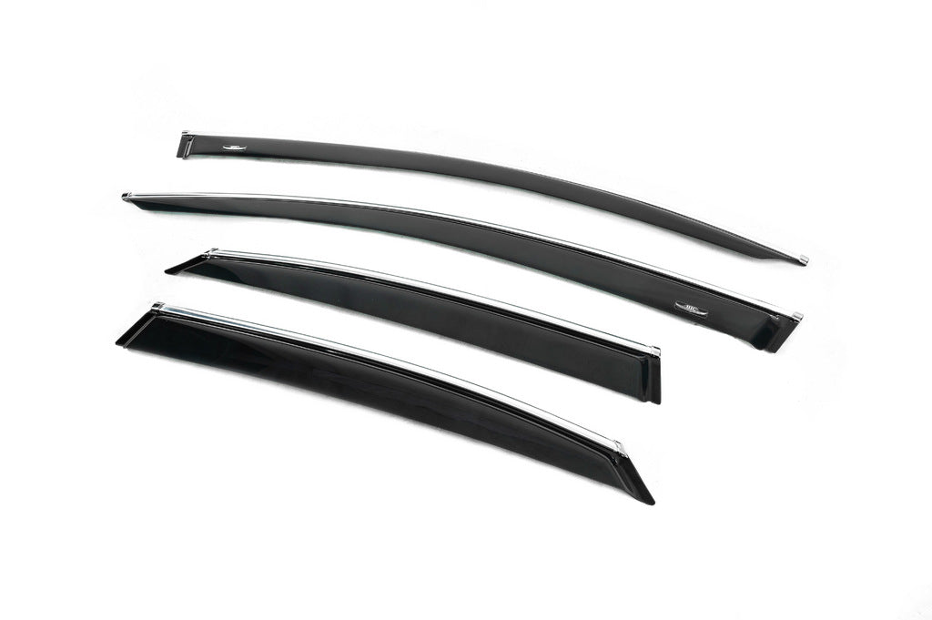 Window deflectors with chrome trim (4 pcs, HIC) for Lexus NX 2014-2021 - image 2