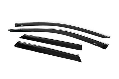Window deflectors with chrome trim (4 pcs, HIC) for Volkswagen Touareg 2018- - image 2