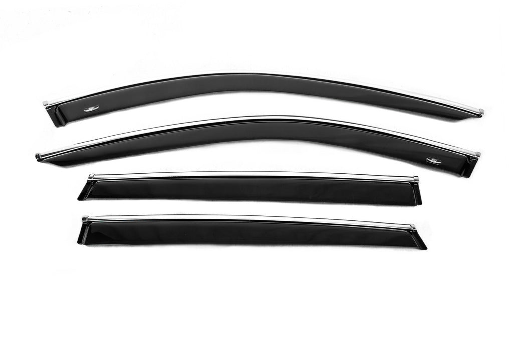 Window deflectors with chrome trim SW (4 pcs, HIC) for Skoda Superb 2015-2024 - image 1