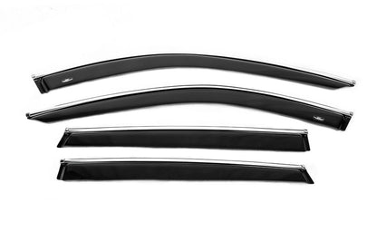 Window deflectors with chrome trim SW (4 pcs, HIC) for Skoda Superb 2015-2024 - image 1