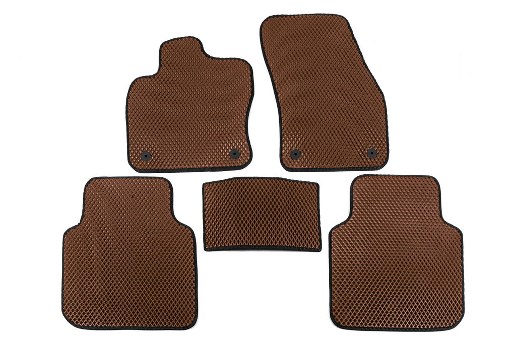 EVA Floor Mats (Allspase, 2 Rows, Brown) for Volkswagen Tiguan 2016-2023 - image 1
