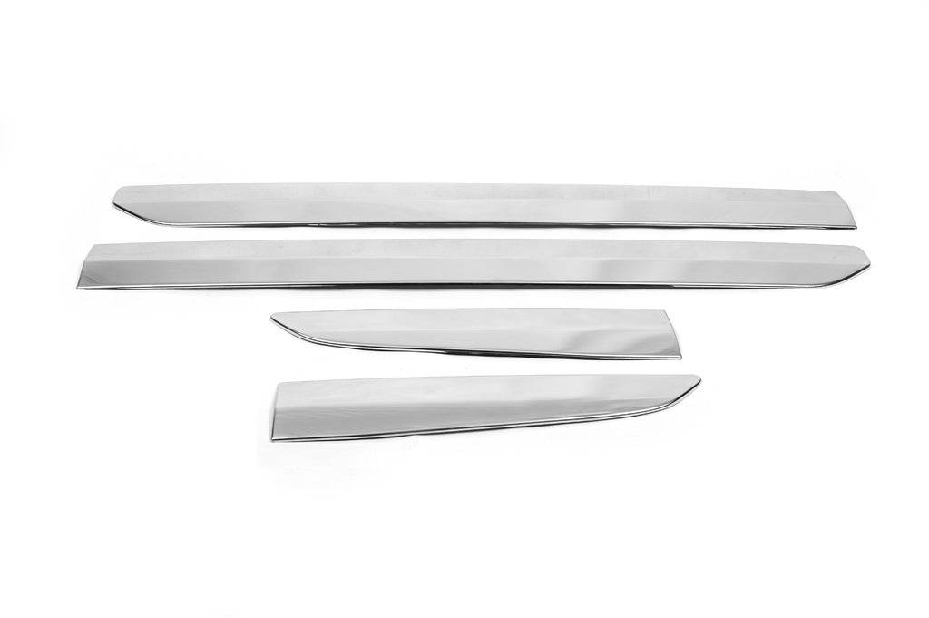 Molding doors (4 pieces, stainless steel) for Ford Courier 2014-2023 - Reelken Auto