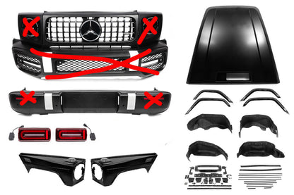 Restyling kit for G63 AMG 2018 (not a complete kit) for Mercedes G class W463 1990-2018 - image 3