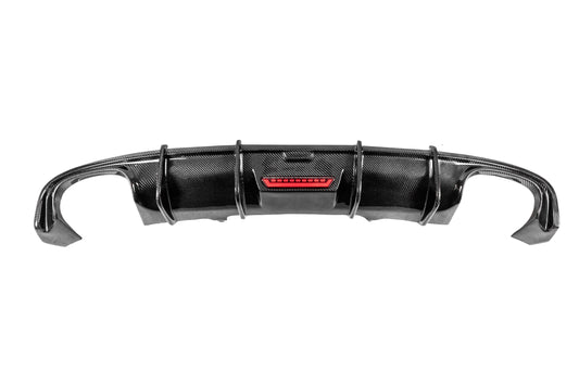 Rear Bumper Diffuser (for Base SD 2015-2019, Carbon) for Audi A4 B9 2015-2024 - image 2