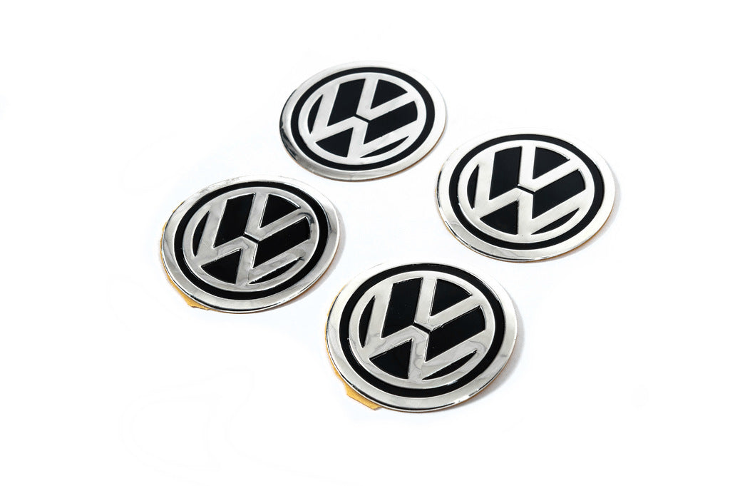 Stickers for wheel center caps 60mm vw-60-n-bl (4pcs) for Volkswagen - image 1