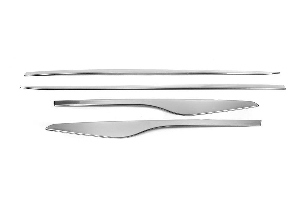 The door molding With a recess (4 pieces, stainless steel) for Renault Clio IV 2012-2019 - Reelken Auto