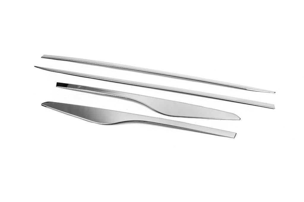 The door molding With a recess (4 pieces, stainless steel) for Renault Clio IV 2012-2019 - Reelken Auto