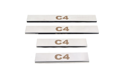 Carmos Door Sill Protectors (4 pcs, Stainless Steel) for Citroen C-4 2010-2018 - image 3