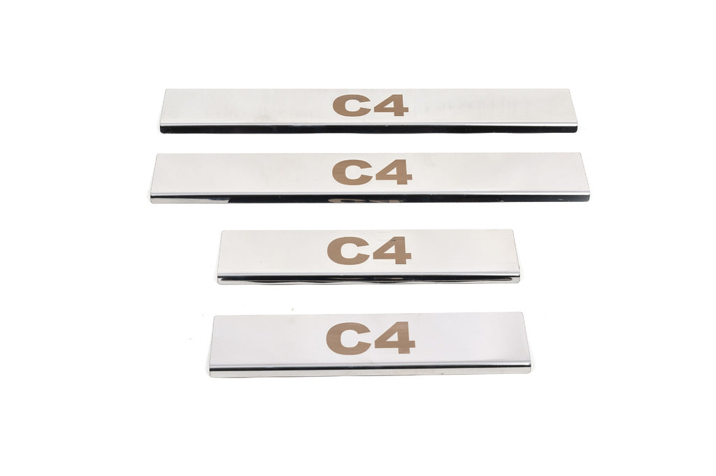 Carmos Door Sill Protectors (4 pcs, Stainless Steel) for Citroen C-4 2010-2018 - image 3
