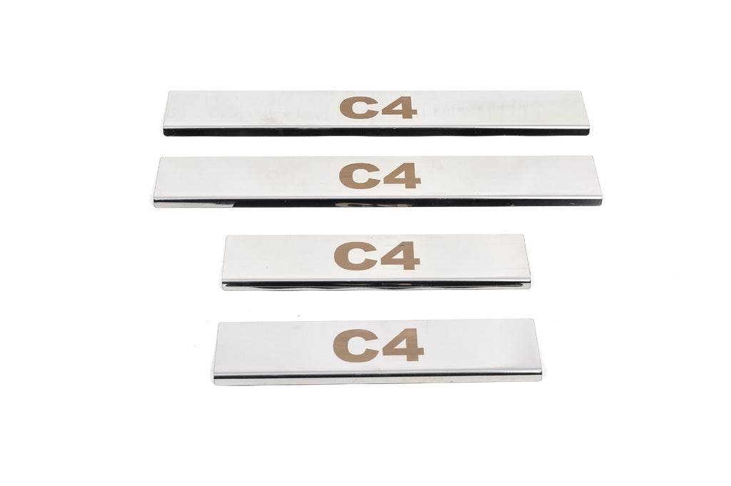 Door sills Carmos (stainless) for Citroen C-4 2004-2010 - Reelken Auto