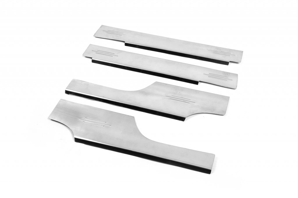 Carmos Stainless Steel Door Sill Covers (4 pcs) for Fiat Fiorino/Qubo 2008-2024 - image 1