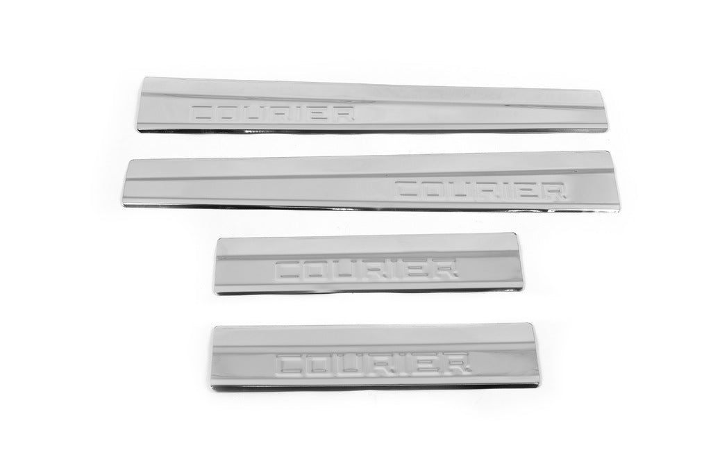 Door Sill Protectors Carmos V1 (4 pcs, Stainless Steel) for Ford Courier 2014-2023 - image 3