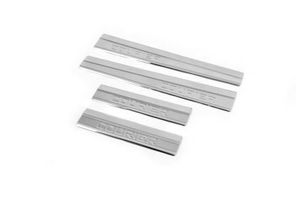 Door Sill Protectors Carmos V1 (4 pcs, Stainless Steel) for Ford Courier 2014-2023 - image 1