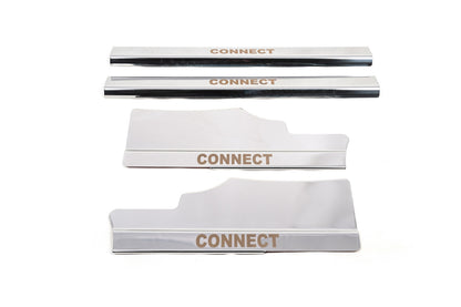 Carmos Stainless Steel Inner Door Sill Protectors (4 pcs) for Ford Connect 2014-2021 - image 1