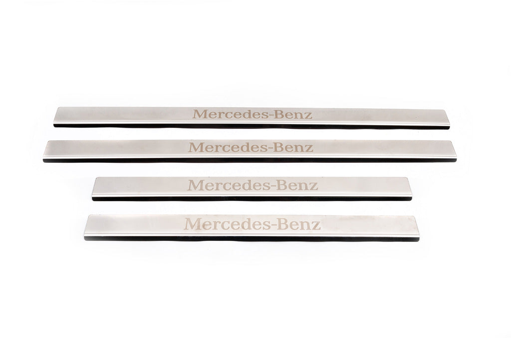 Carmos Stainless Steel Door Sill Protectors (4 pcs) for Mercedes E-сlass W124 1984-1997 - image 1