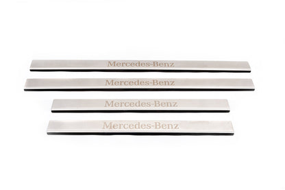 Carmos Stainless Steel Door Sill Protectors (4 pcs) for Mercedes E-сlass W124 1984-1997 - image 1