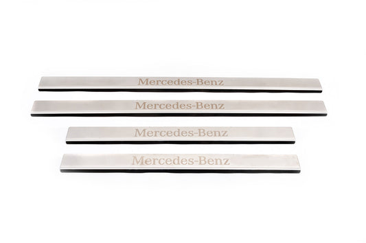 Carmos Stainless Steel Door Sill Protectors (4 pcs) for Mercedes E-сlass W124 1984-1997 - image 1