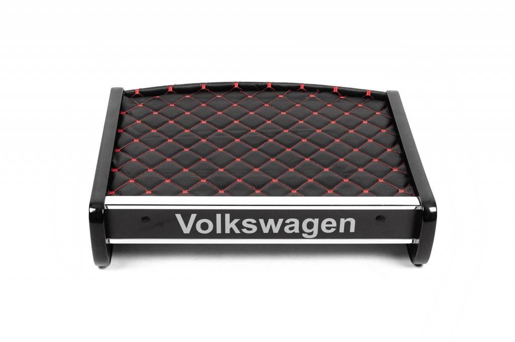 Shelf on the panel (Black with red thread) for Volkswagen T5 Multivan 2003-2010 - Reelken Auto