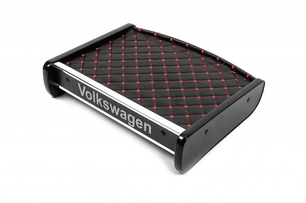 Shelf on the panel (Black with red thread) for Volkswagen T5 Multivan 2003-2010 - Reelken Auto