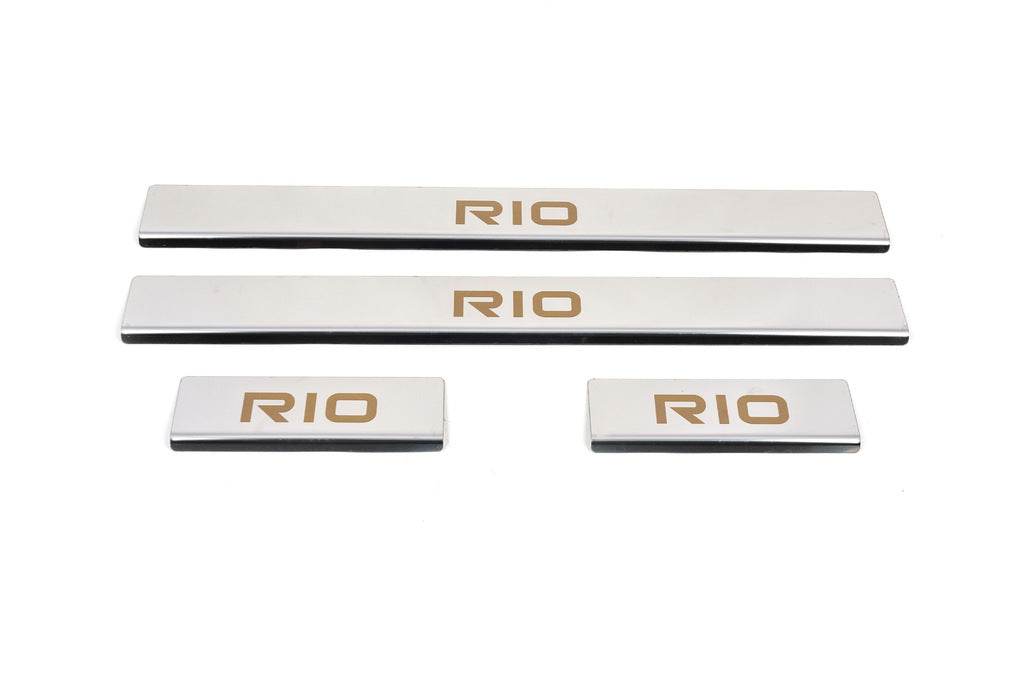Sill Carmos (4-piece, stainless steel.) for Kia Rio 2005-2011 - Reelken Auto