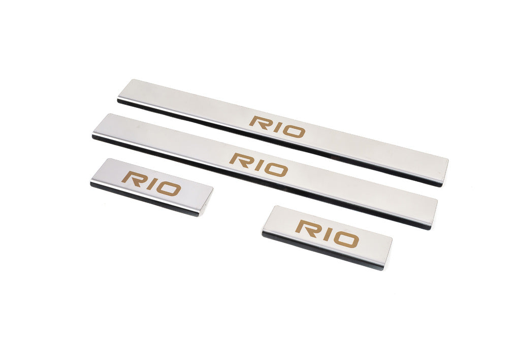 Carmos Door Sill Protectors (4 pcs, Stainless Steel) for Kia Rio 2005-2011 - image 2