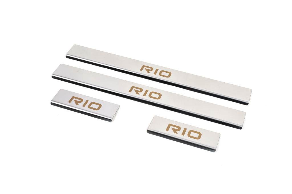 Sill Carmos (4-piece, stainless steel.) for Kia Rio 2005-2011 - Reelken Auto