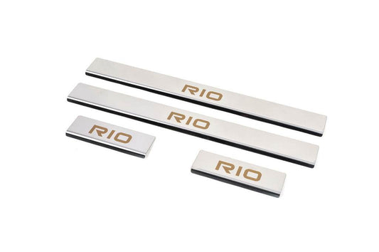 Sill Carmos (4-piece, stainless steel.) for Kia Rio 2005-2011 - Reelken Auto
