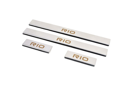 Carmos Door Sill Protectors (4 pcs, Stainless Steel) for Kia Rio 2005-2011 - image 2