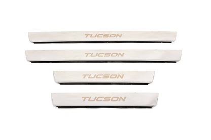 Carmos Stainless Steel Door Sill Protectors (4 pcs) for Hyundai Tucson JM 2004- - image 1