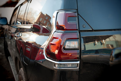 Chrome Tail Light Covers V2 (2 pcs, 2018+) for Toyota Land Cruiser Prado 150 2009-2023 - image 1