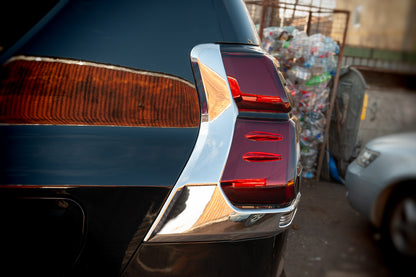 Chrome Tail Light Covers V2 (2 pcs, 2018+) for Toyota Land Cruiser Prado 150 2009-2023 - image 2