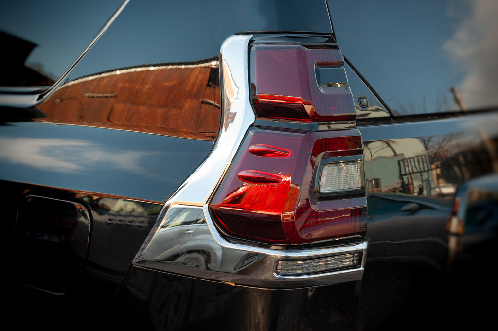 Chrome Tail Light Covers V2 (2 pcs, 2018+) for Toyota Land Cruiser Prado 150 2009-2023 - image 3