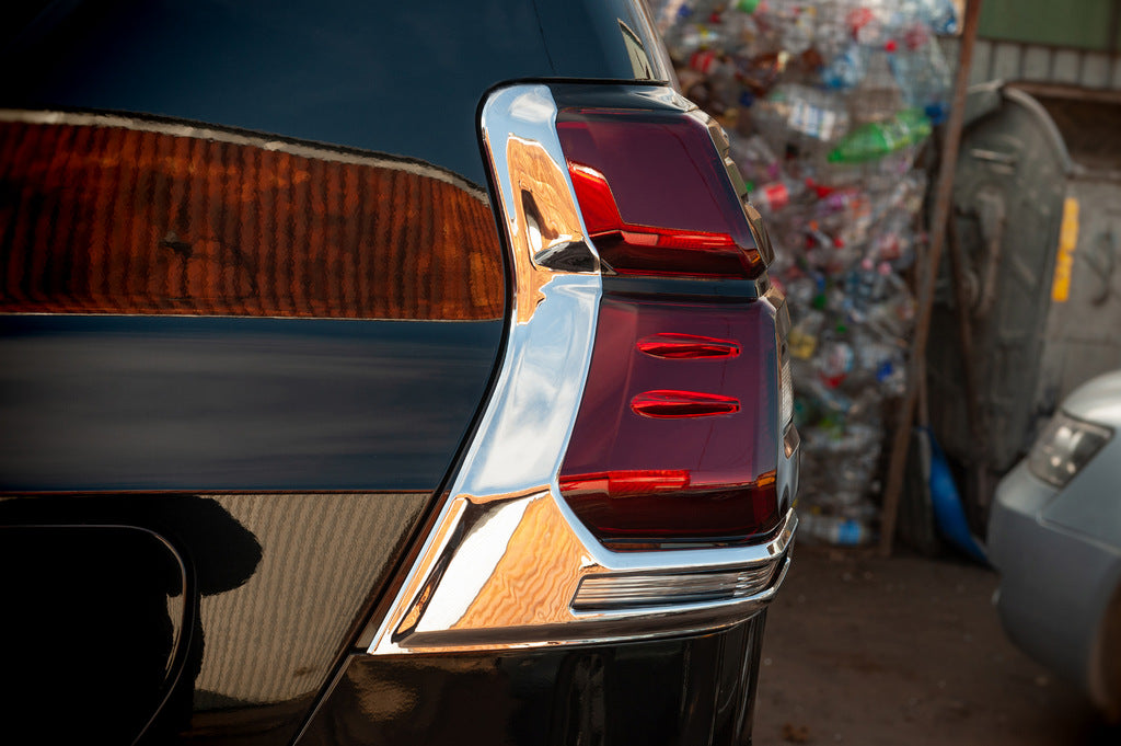 Chrome Tail Light Covers V1 (2 pcs, 2018+) for Toyota Land Cruiser Prado 150 2009-2023 - image 3