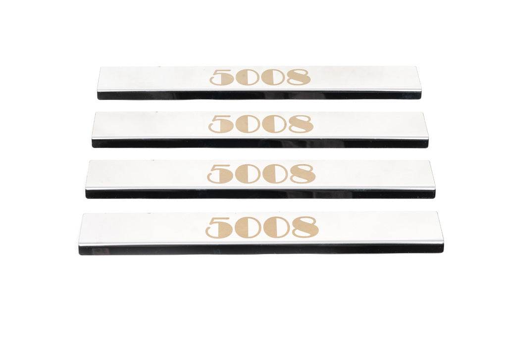Door sills (Carmos, 4-piece, steel) for Peugeot 5008 2009-2016 - Reelken Auto