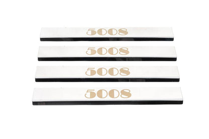 Door sills (Carmos, 4-piece, steel) for Peugeot 5008 2009-2016 - Reelken Auto