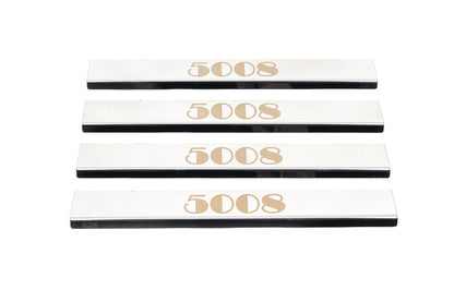 Door Sill Protectors (Carmos, 4 pcs, Stainless Steel) for Peugeot 5008 2009-2016 - image 1