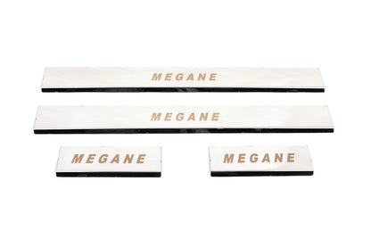 Carmos Door Sill Protectors (4 pcs, Stainless Steel) for Renault Megane III 2009-2016 - image 1