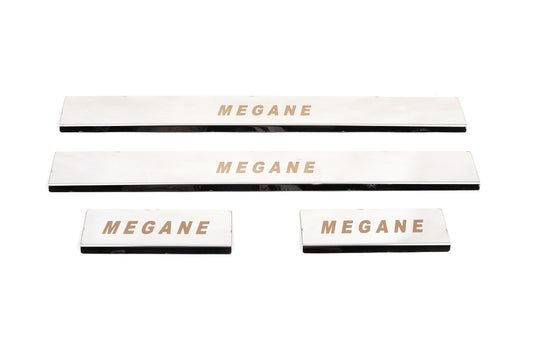 Carmos Door Sill Protectors (4 pcs, Stainless Steel) for Renault Megane III 2009-2016 - image 1