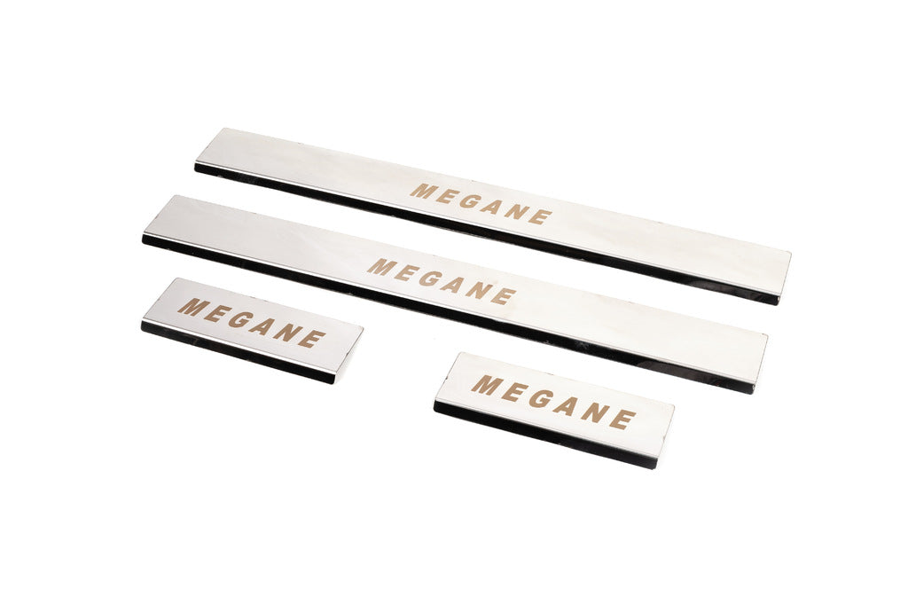 Carmos Door Sill Protectors (4 pcs, Stainless Steel) for Renault Megane III 2009-2016 - image 2