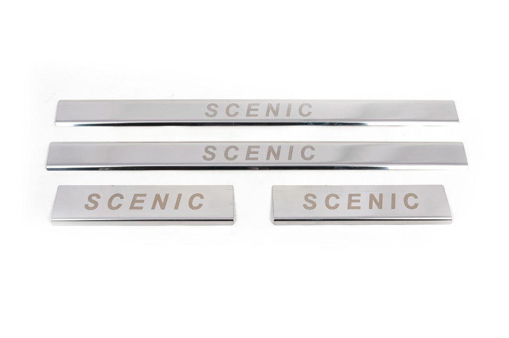 Carmos Door Sill Protectors (4pcs, Stainless Steel) for Renault Scenic/Grand 2003-2009 - image 1