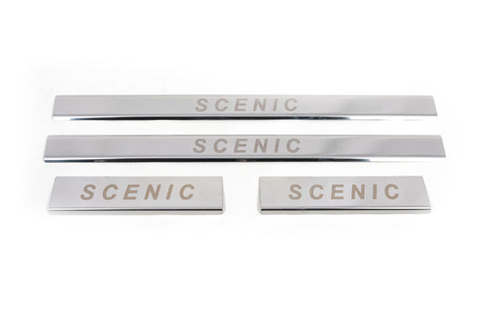 Carmos Door Sill Protectors (4pcs, Stainless Steel) for Renault Scenic/Grand 2003-2009 - image 1