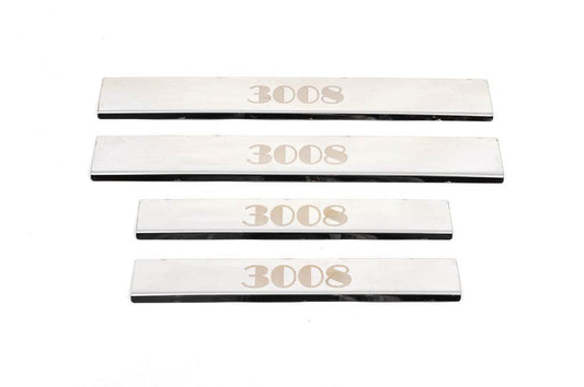 Door sills Carmos (4 pieces, steel) for Peugeot 3008 2008-2016 - Reelken Auto