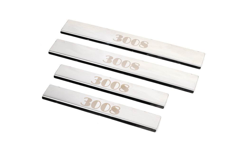Door sills Carmos (4 pieces, steel) for Peugeot 3008 2008-2016 - Reelken Auto