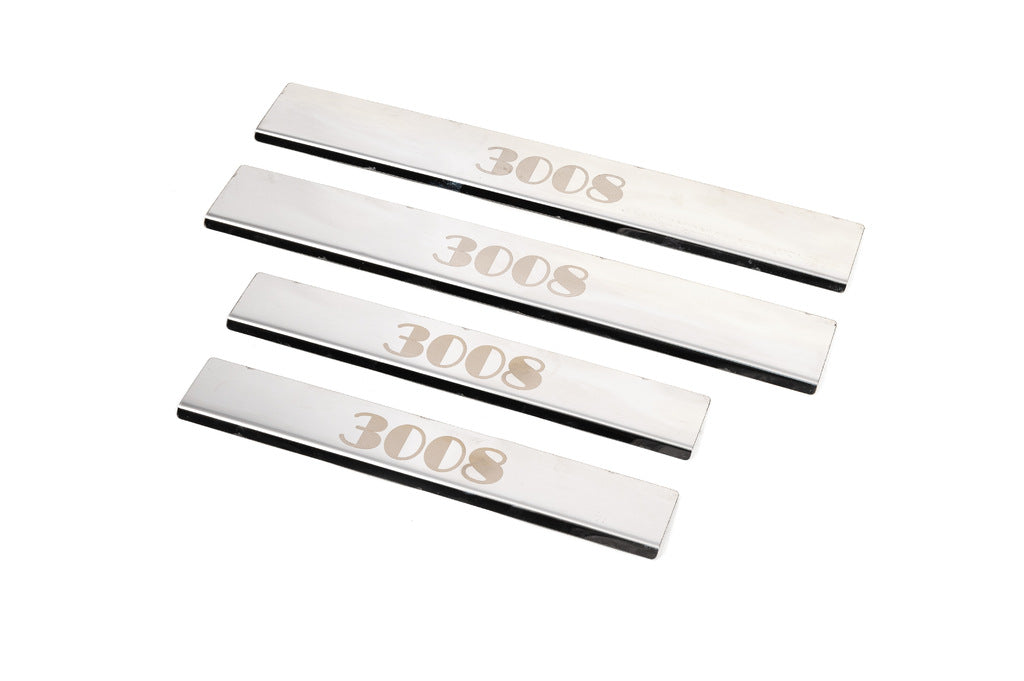 Carmos Door Sill Protectors (4 pcs, Stainless Steel) for Peugeot 3008 2008-2016 - image 3