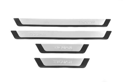 Door Sill Protectors Omsa Flexill (4 pcs, Stainless Steel) for Volkswagen Tiguan 2007-2016 - image 1