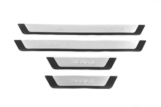 Sill pads Omsa Flexill (4 pcs., stainless steel) for Volkswagen Tiguan 2007-2016 - Reelken Auto
